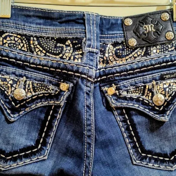 Miss Me Easy Boot Embellished Size 25 Preowned Jeans - Picture 9 of 11